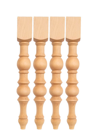 Hand turned Dining Table Legs - Set of four
