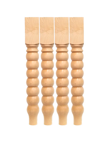 Unfinished Knotty Pine Table Legs Set of Four